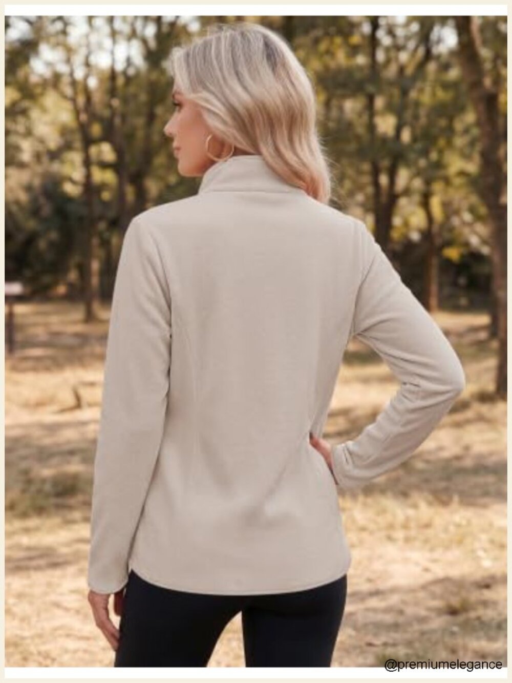 Lightweight Full Zip Up Fleece Jacket with Pockets Long Sleeve Hiking Athletic - Picture 4 of 6